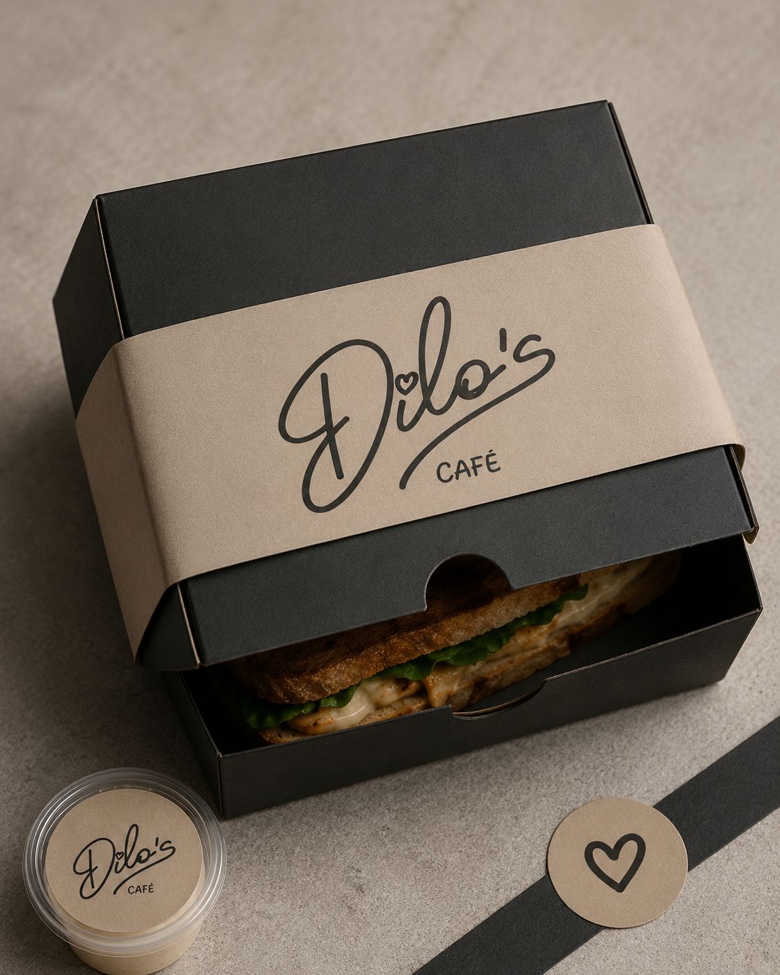 Dilo's Café Box mit Sandwich + Dip